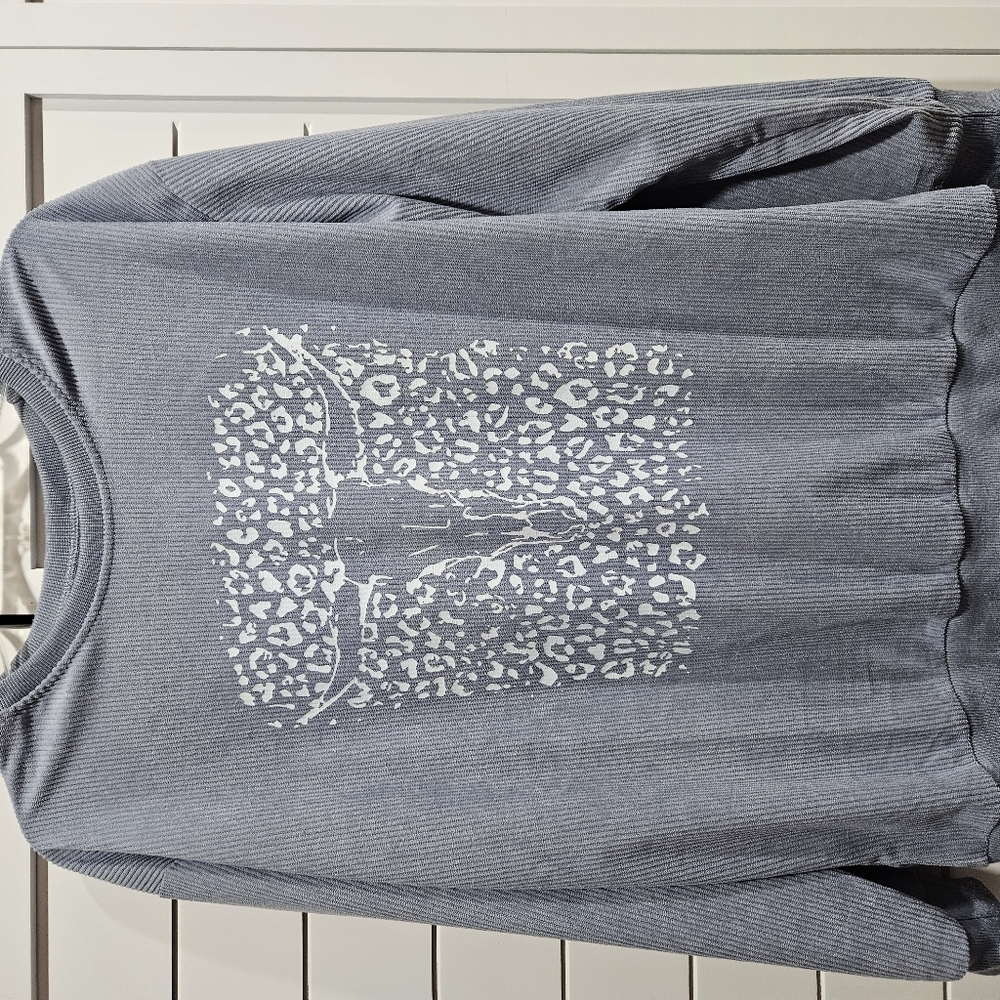 Gray Sweatshirt with White Graphic